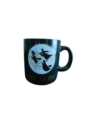 Come We Fly Disney Hocus Pocus Witch Silhouette Mug Black Coffee Tea